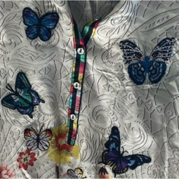 Johnny Was heavily embroidered Kendra silk tunic NWT - Picture 8 of 14